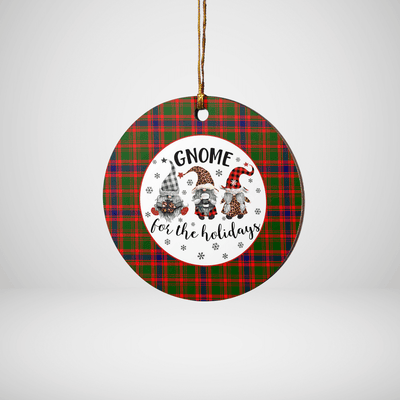 Clan Nithsdale District Tartan Tartan Crest Gnome Round Ceramic Ornament