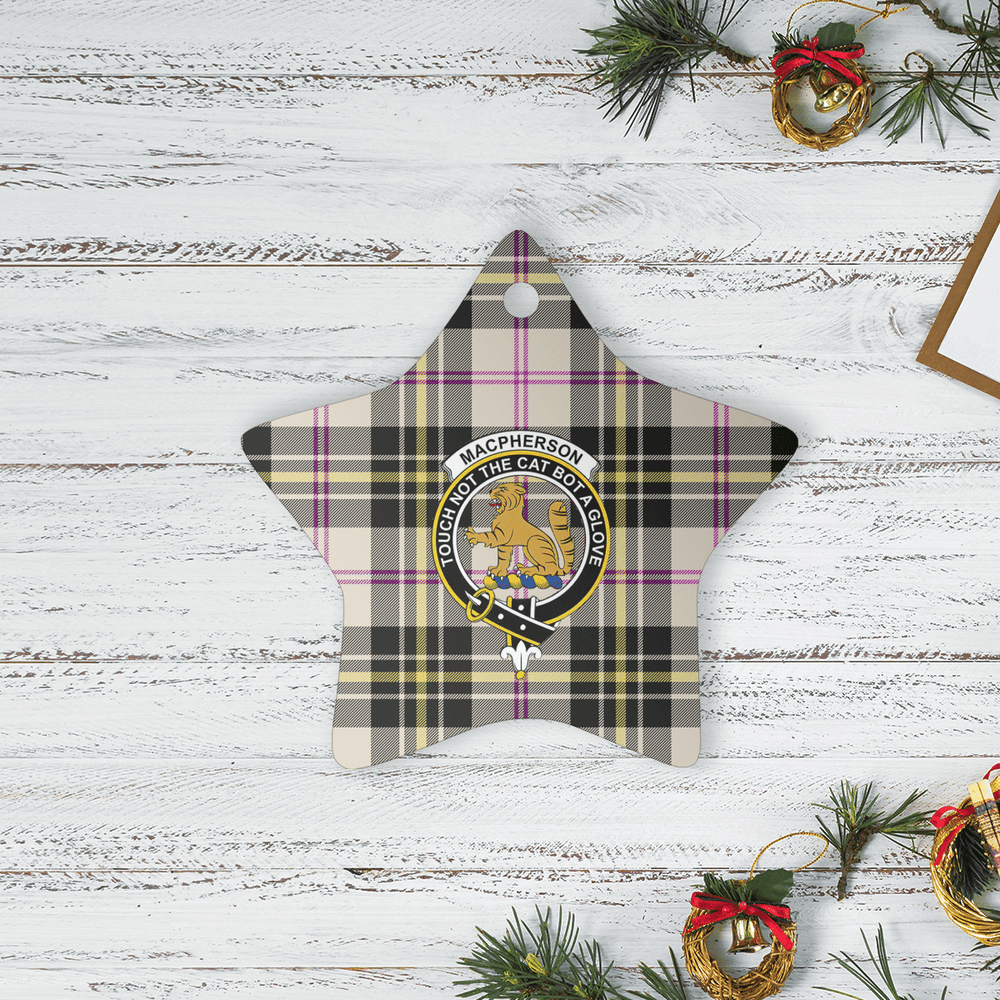 Clan MacPherson Dress Ancient Tartan Crest Star Ceramic Ornament DP49 MacPherson Dress Ancient Tartan Tartan Christmas   