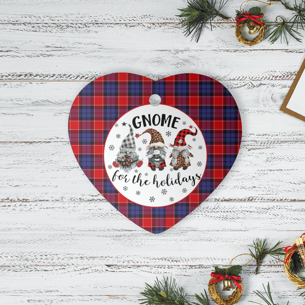 Clan Haldane 1 Tartan Tartan Crest Gnome Heart Ceramic Ornament FH45 Haldane 1 Tartan Tartan Christmas   