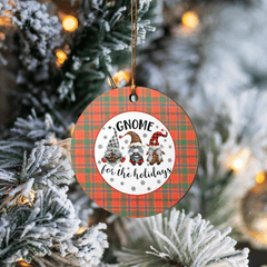 Clan Munro Ancient Tartan Tartan Crest Gnome Round Ceramic Ornament LP86 Munro Ancient Tartan Tartan Christmas   