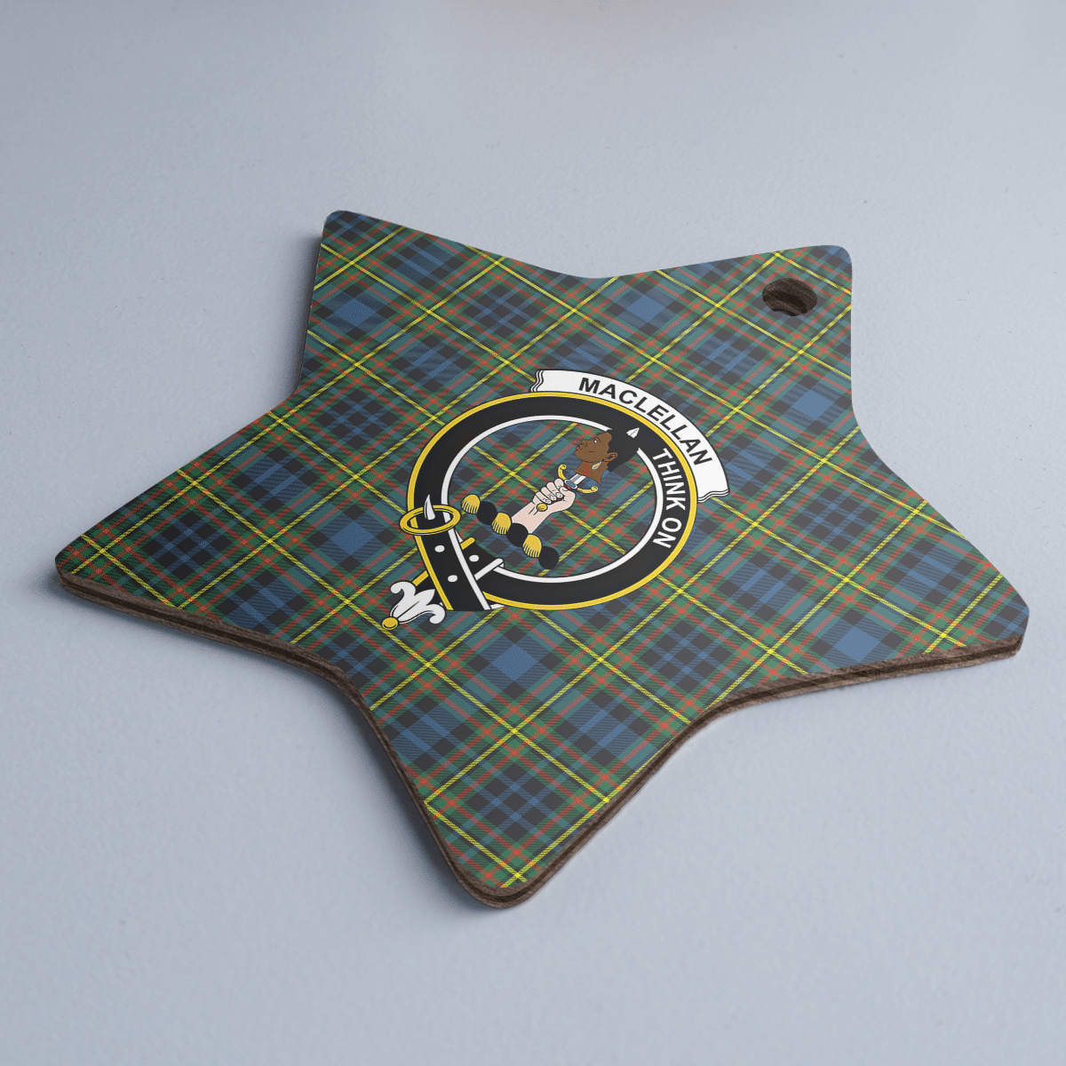 Clan MacLellan Ancient Tartan Crest Star Ceramic Ornament RK69 MacLellan Ancient Tartan Tartan Christmas   