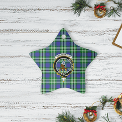Clan Haliburton Tartan Crest Star Ceramic Ornament XA31 Haliburton Tartan Tartan Christmas   