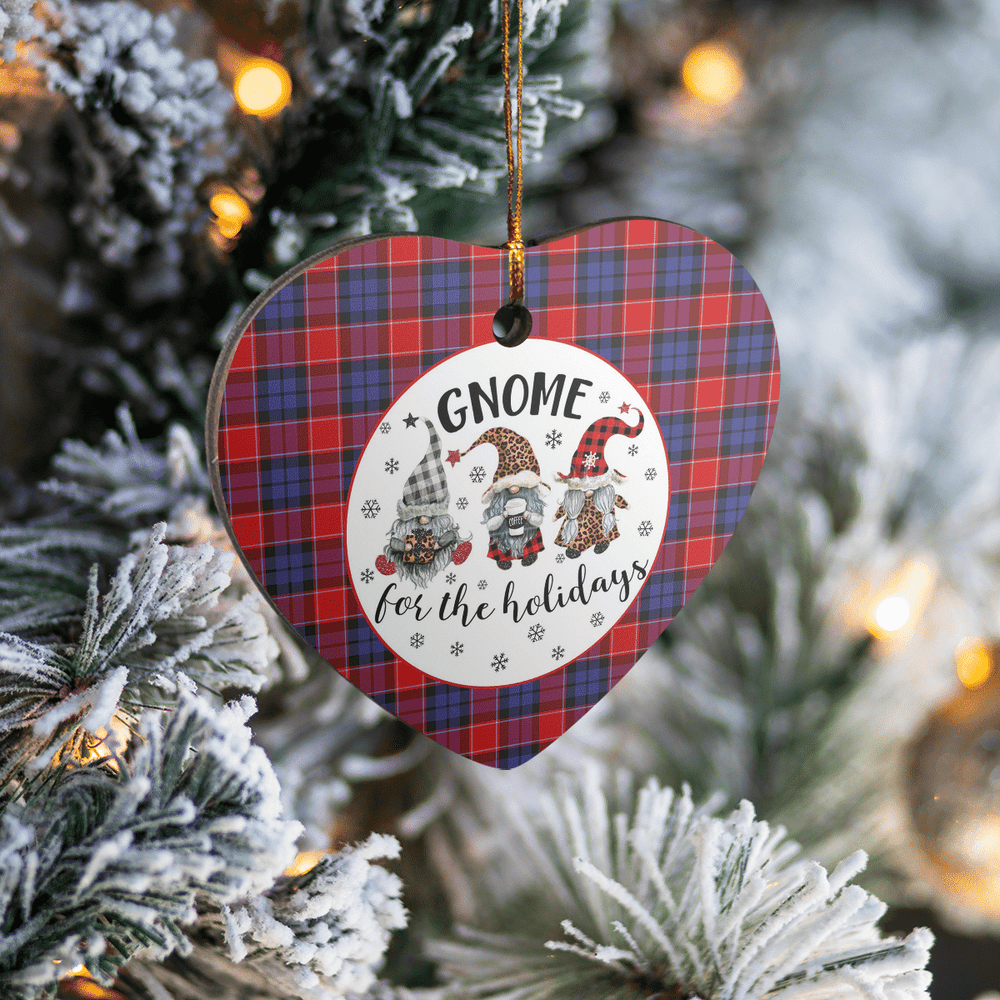 Clan Haldane 1 Tartan Tartan Crest Gnome Heart Ceramic Ornament FH45 Haldane 1 Tartan Tartan Christmas   