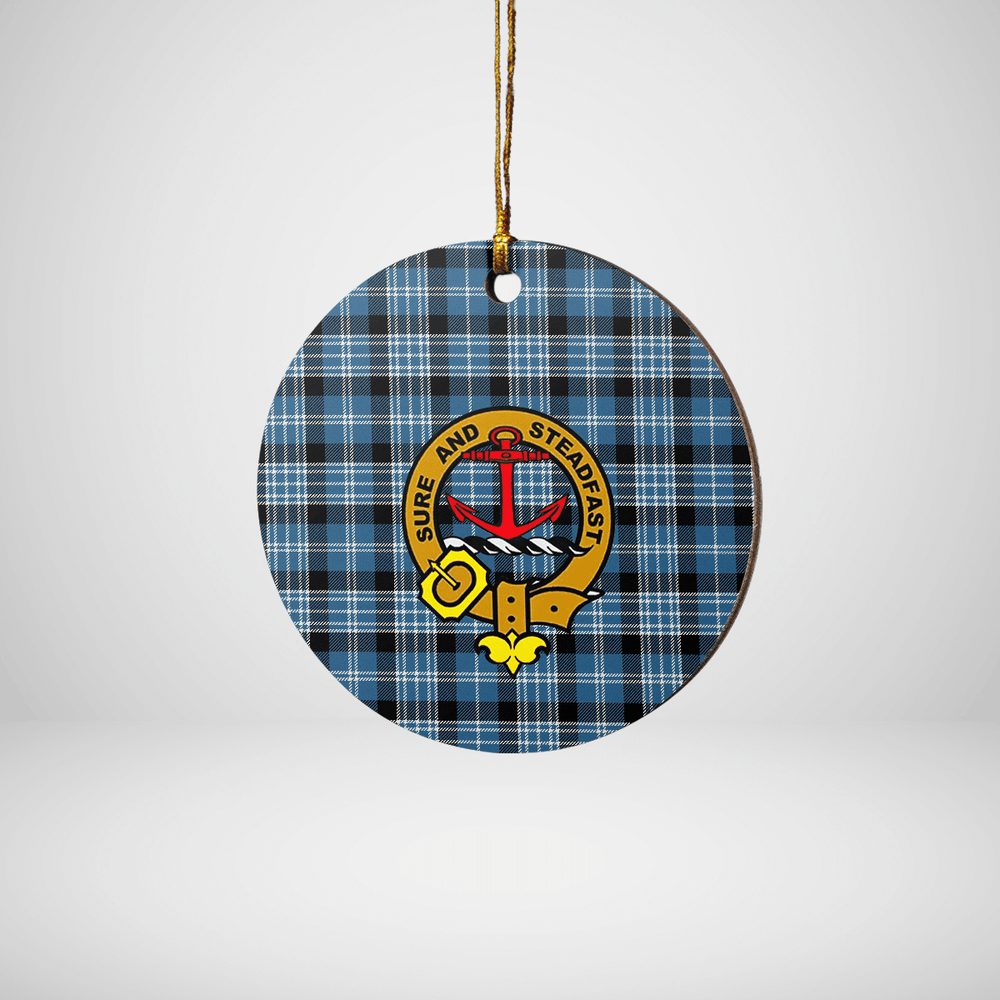 Clan Clark Ancient Tartan Crest Round Ceramic Ornament HG74 Clark Ancient Tartan Tartan Christmas   