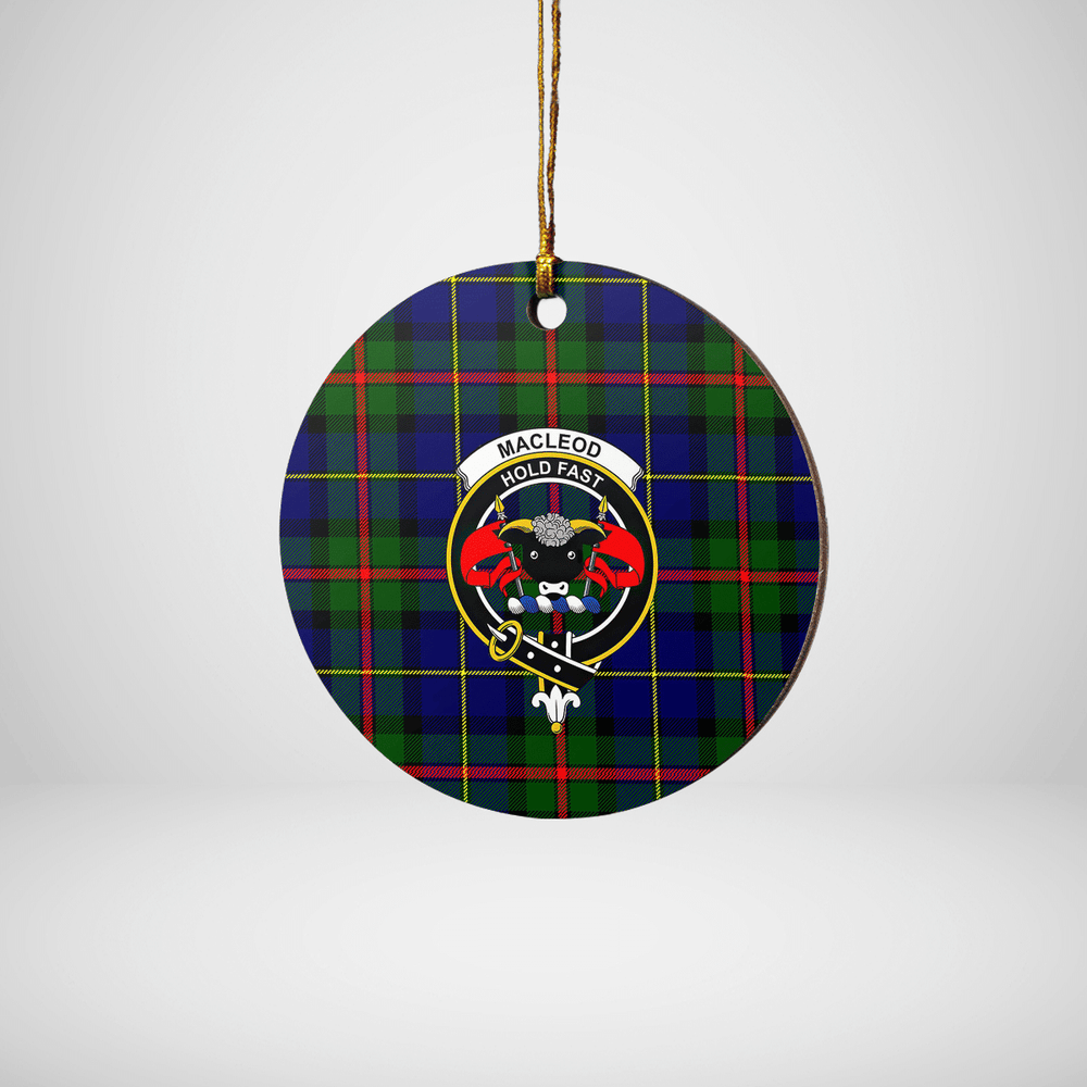 Clan MacLeod of Harris Modern Tartan Crest Round Ceramic Ornament PN80 MacLeod of Harris Modern Tartan Tartan Christmas   