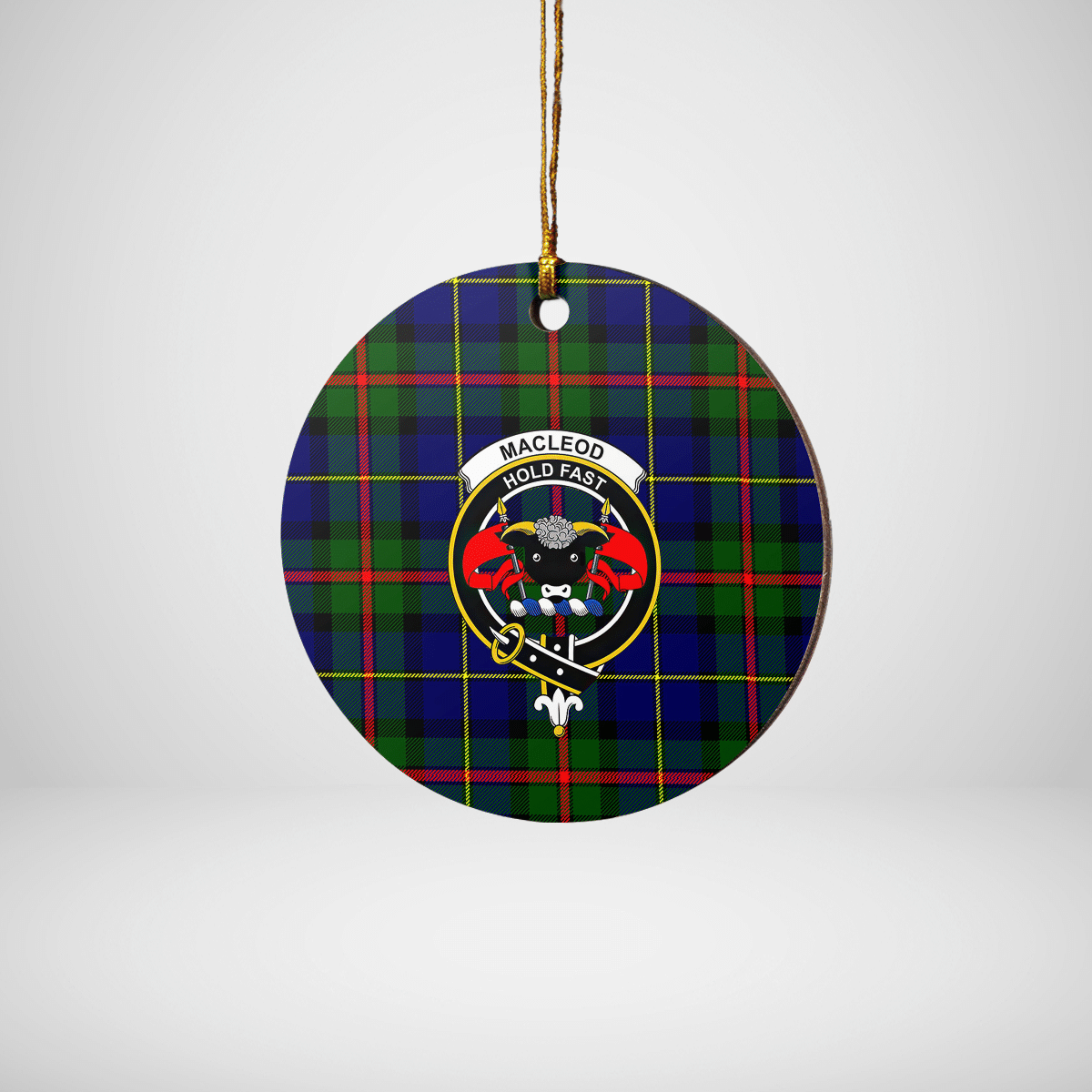 Clan MacLeod of Harris Modern Tartan Crest Round Ceramic Ornament PN80 MacLeod of Harris Modern Tartan Tartan Christmas   
