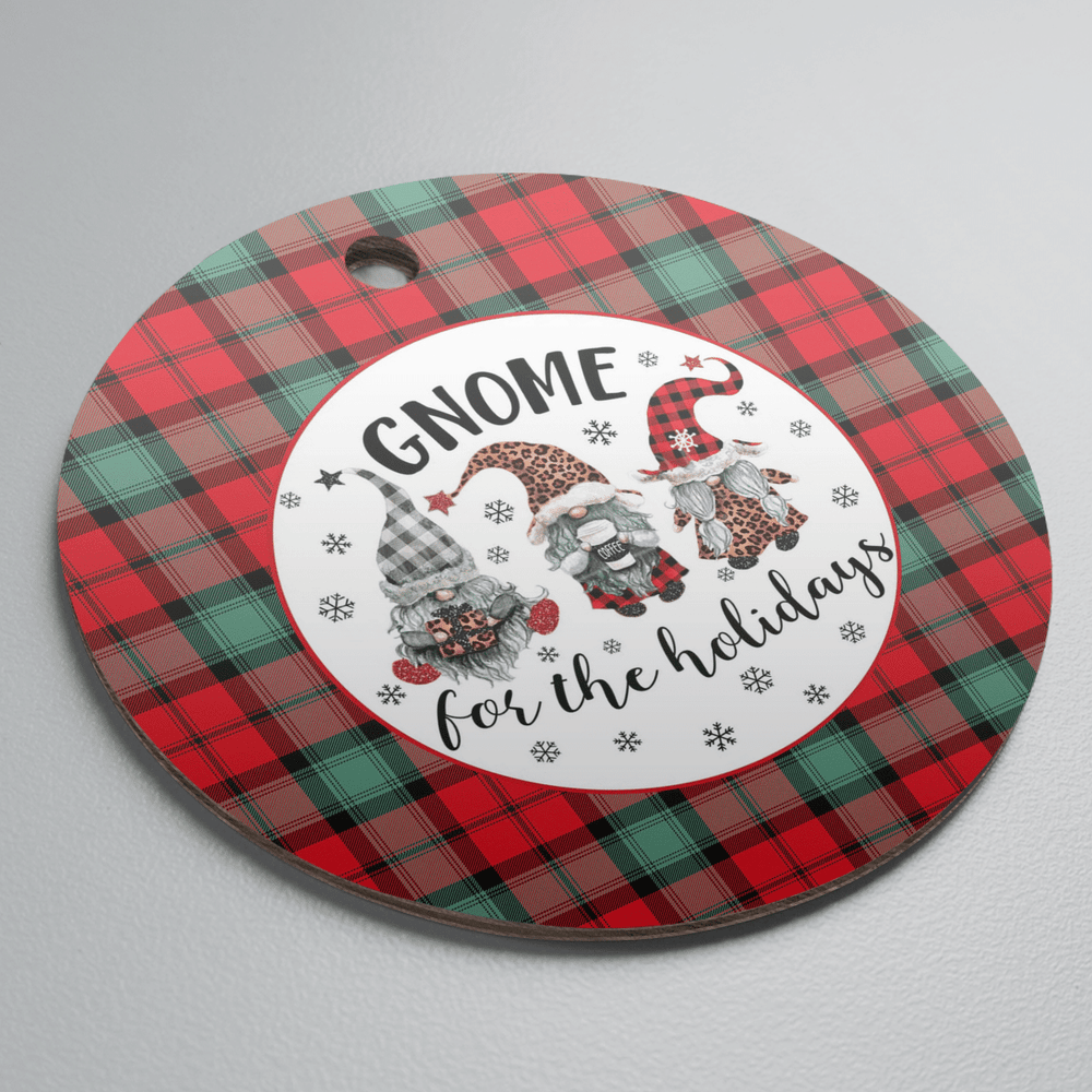 Clan Kerr Ancient Tartan Tartan Crest Gnome Round Ceramic Ornament GG39 Kerr Ancient Tartan Tartan Christmas   