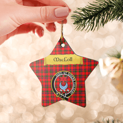 Clan MacColl Modern Tartan Crest Star Ceramic Ornament IY33 MacColl Modern Tartan Tartan Christmas   