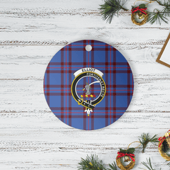 Clan Elliot Modern Tartan Crest Round Ceramic Ornament UC59 Elliot Modern Tartan Tartan Christmas   