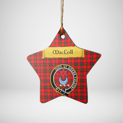 Clan MacColl Modern Tartan Crest Star Ceramic Ornament IY33 MacColl Modern Tartan Tartan Christmas   