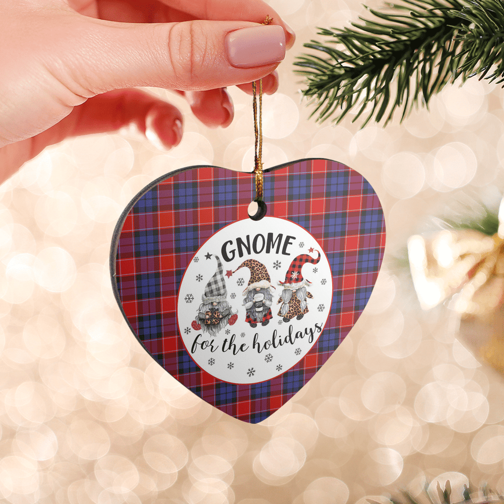 Clan Haldane 1 Tartan Tartan Crest Gnome Heart Ceramic Ornament FH45 Haldane 1 Tartan Tartan Christmas   