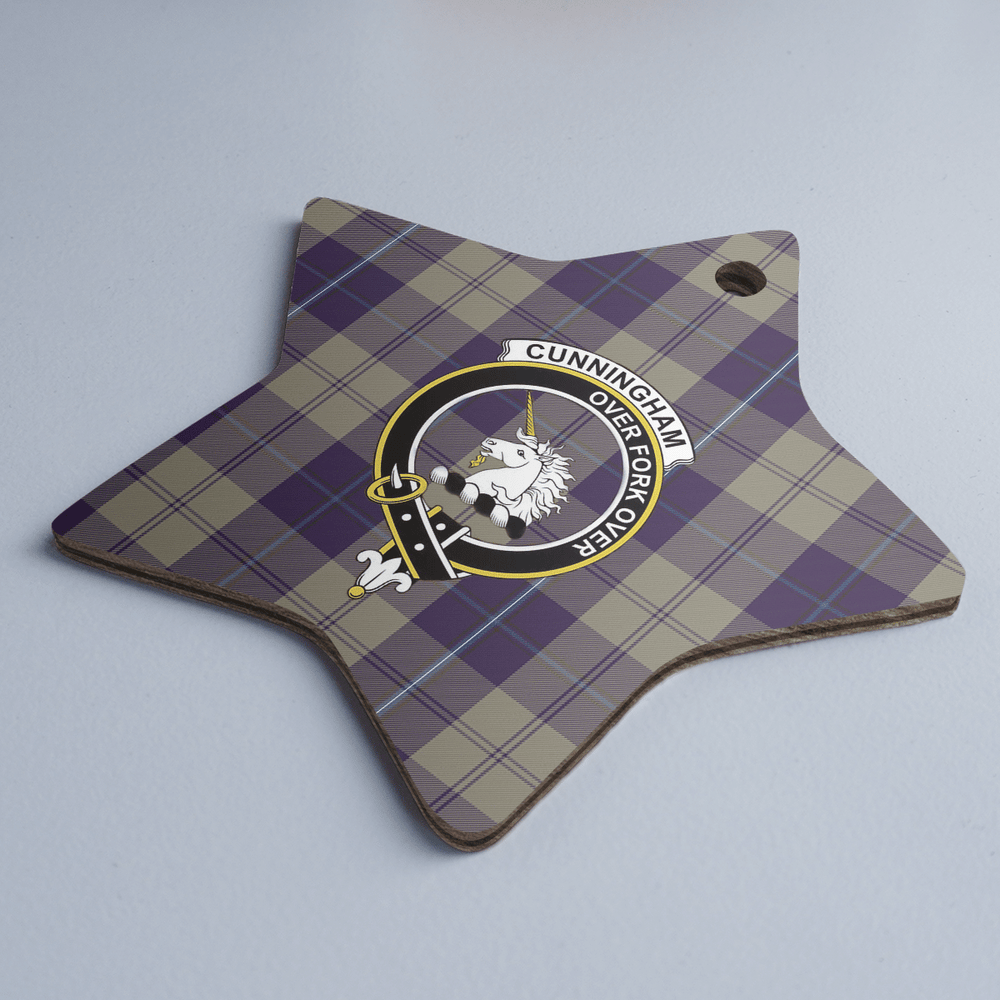 Clan Cunningham Dress Blue Dancers Tartan Crest Star Ceramic Ornament QJ89 Cunningham Dress Blue Dancers Tartan Tartan Christmas   