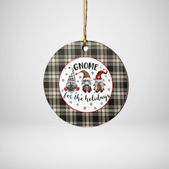 Clan Menzies Black & White Ancient Tartan Tartan Crest Gnome Round Ceramic Ornament OI28 Menzies Black & White Ancient Tartan Tartan Christmas   