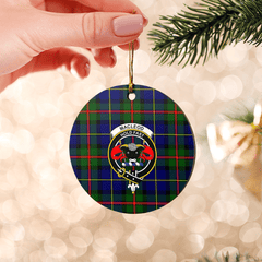 Clan MacLeod of Harris Modern Tartan Crest Round Ceramic Ornament PN80 MacLeod of Harris Modern Tartan Tartan Christmas   