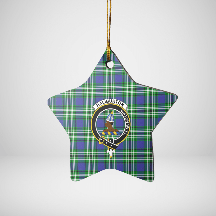 Clan Haliburton Tartan Crest Star Ceramic Ornament XA31 Haliburton Tartan Tartan Christmas   