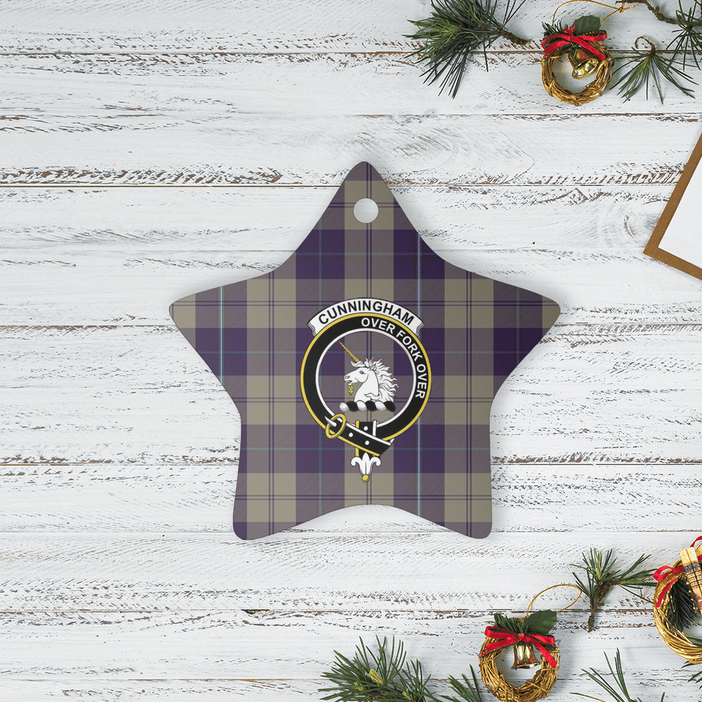 Clan Cunningham Dress Blue Dancers Tartan Crest Star Ceramic Ornament QJ89 Cunningham Dress Blue Dancers Tartan Tartan Christmas   