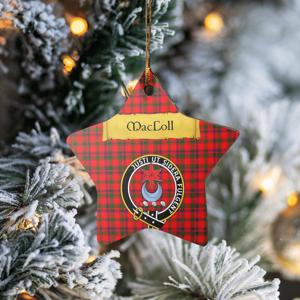 Clan MacColl Modern Tartan Crest Star Ceramic Ornament IY33 MacColl Modern Tartan Tartan Christmas   