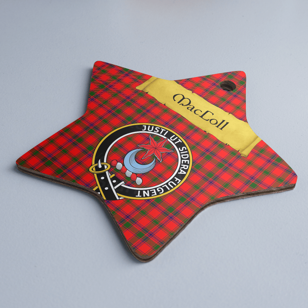 Clan MacColl Modern Tartan Crest Star Ceramic Ornament IY33 MacColl Modern Tartan Tartan Christmas   