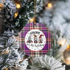Clan Lockwood Tartan Tartan Crest Gnome Round Ceramic Ornament XT52 Lockwood Tartan Tartan Christmas   