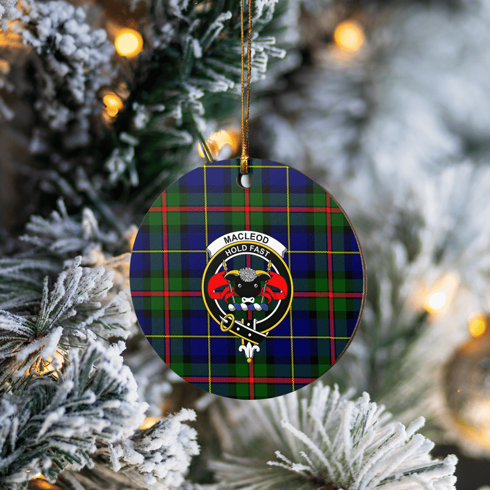 Clan MacLeod of Harris Modern Tartan Crest Round Ceramic Ornament PN80 MacLeod of Harris Modern Tartan Tartan Christmas   
