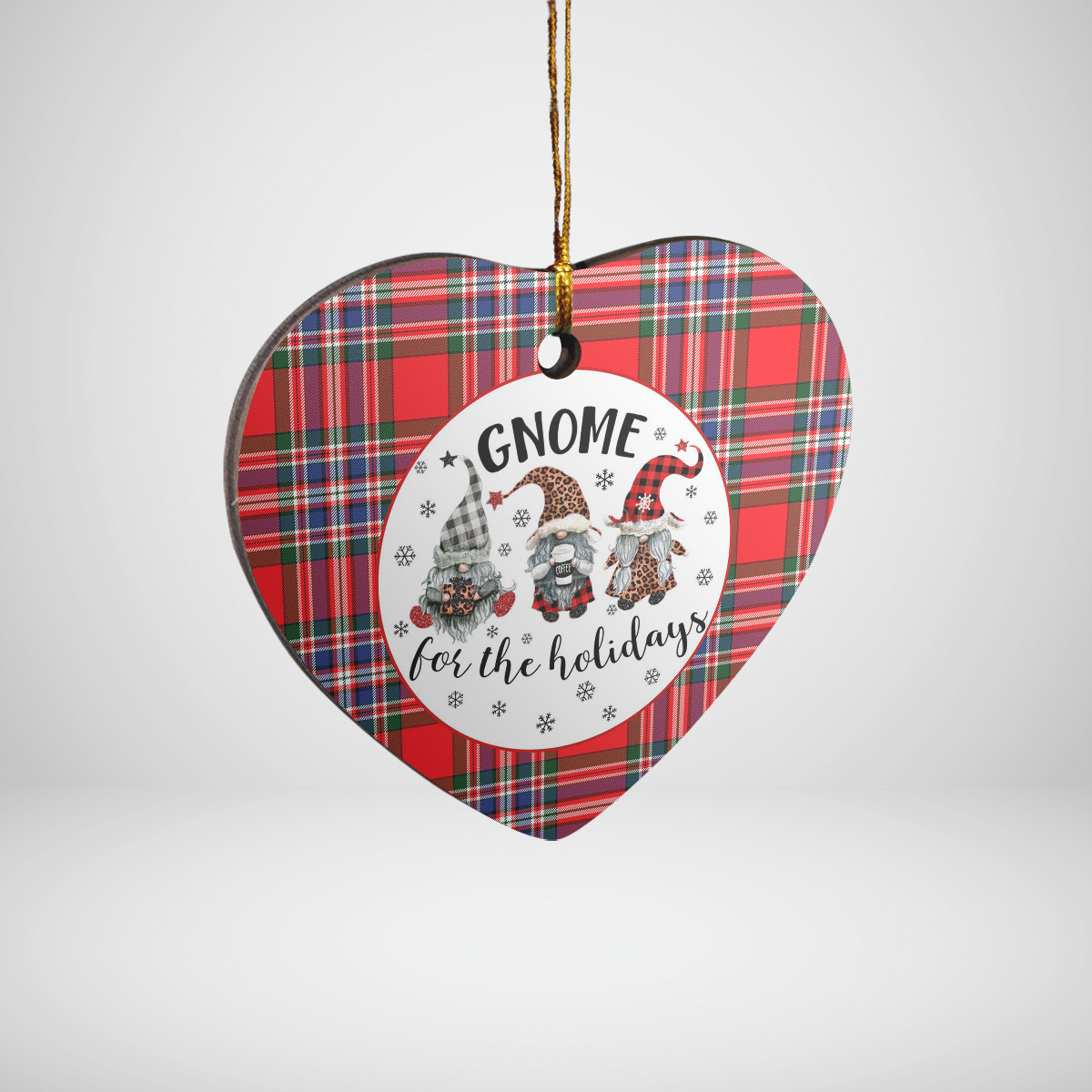 Clan MacFarlane Modern Tartan Tartan Crest Gnome Heart Ceramic Ornament OJ95 MacFarlane Modern Tartan Tartan Christmas   