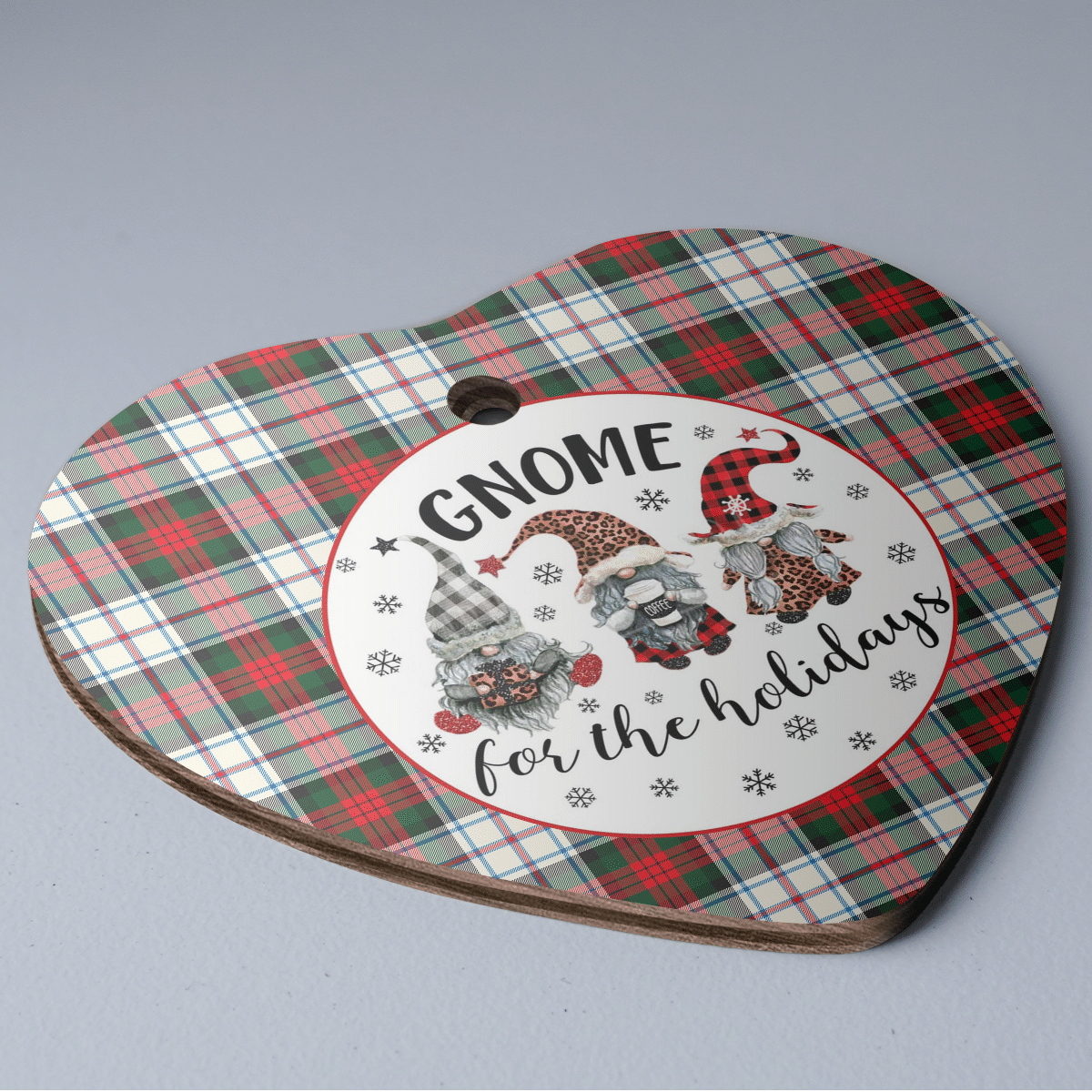 Clan MacDuff Dress Modern Tartan Tartan Crest Gnome Heart Ceramic Ornament RW10 MacDuff Dress Modern Tartan Tartan Christmas   