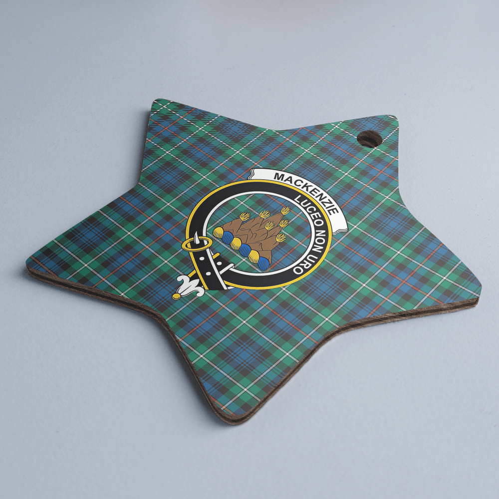 Clan MacKenzie Ancient Tartan Crest Star Ceramic Ornament KT23 MacKenzie Ancient Tartan Tartan Christmas   