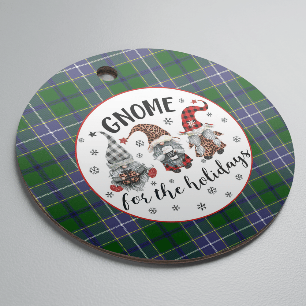 Clan Wishart Hunting Tartan Tartan Crest Gnome Round Ceramic Ornament XH84 Wishart Hunting Tartan Tartan Christmas   