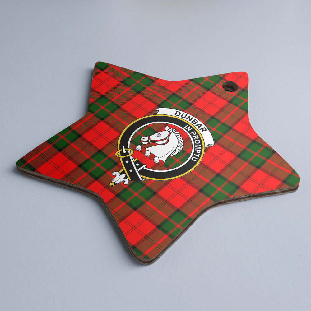 Clan Dunbar Modern Tartan Crest Star Ceramic Ornament MT45 Dunbar Modern Tartan Tartan Christmas   