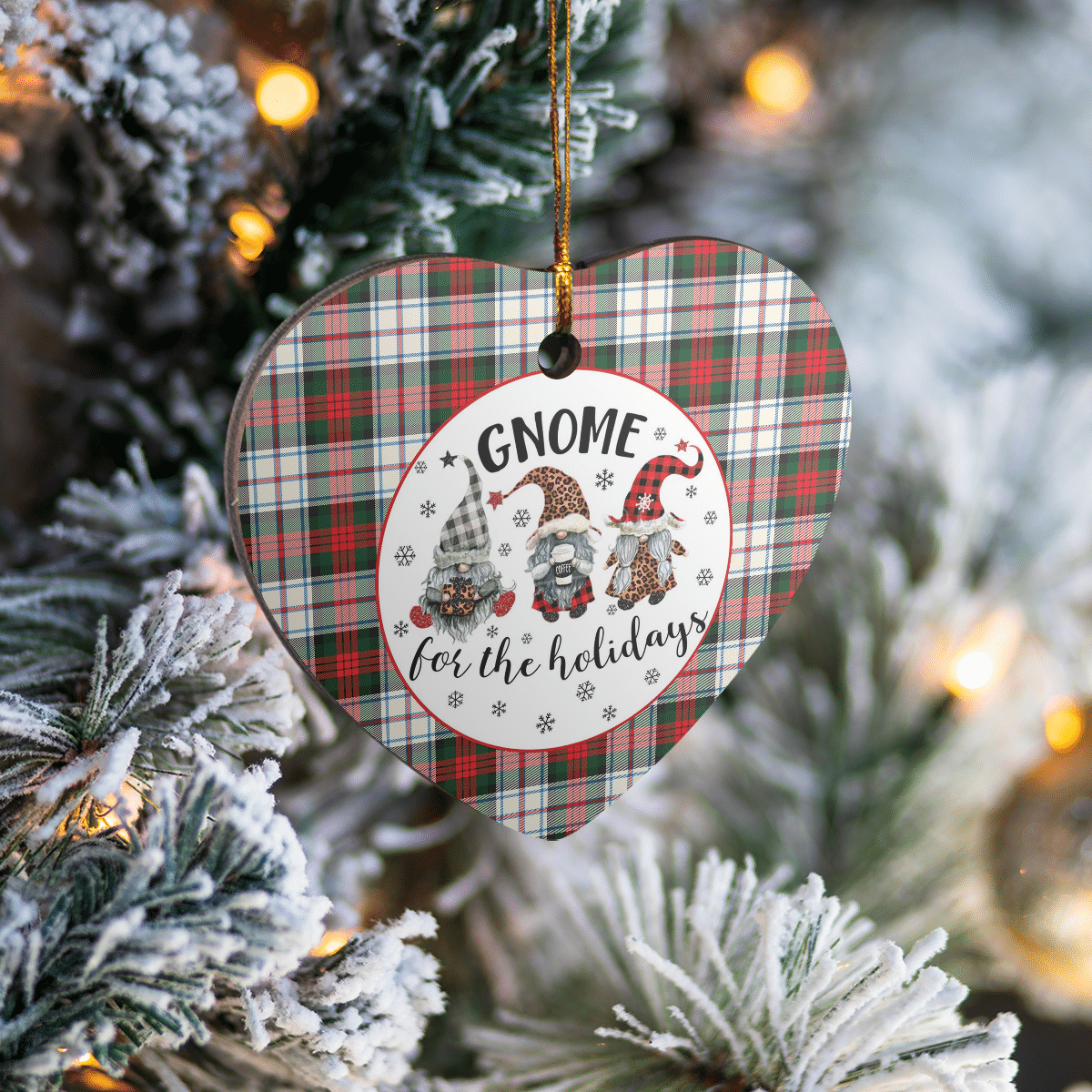 Clan MacDuff Dress Modern Tartan Tartan Crest Gnome Heart Ceramic Ornament RW10 MacDuff Dress Modern Tartan Tartan Christmas   