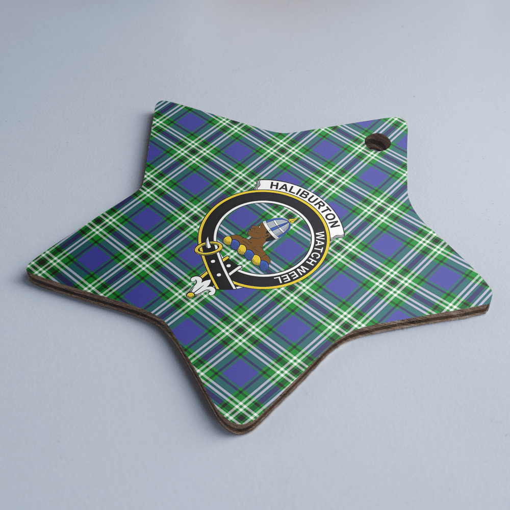 Clan Haliburton Tartan Crest Star Ceramic Ornament XA31 Haliburton Tartan Tartan Christmas   