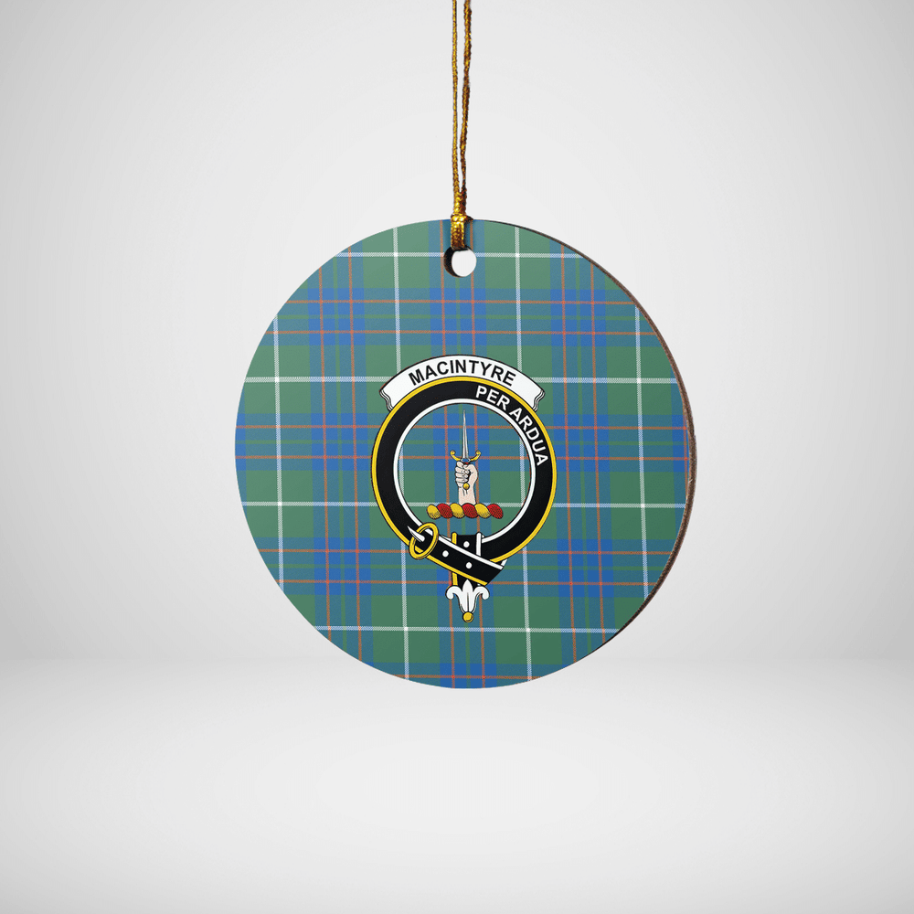 Clan MacIntyre Hunting Ancient Tartan Crest Round Ceramic Ornament ZI77 MacIntyre Hunting Ancient Tartan Tartan Christmas   