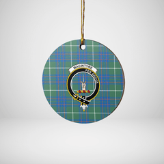 Clan MacIntyre Hunting Ancient Tartan Crest Round Ceramic Ornament ZI77 MacIntyre Hunting Ancient Tartan Tartan Christmas   