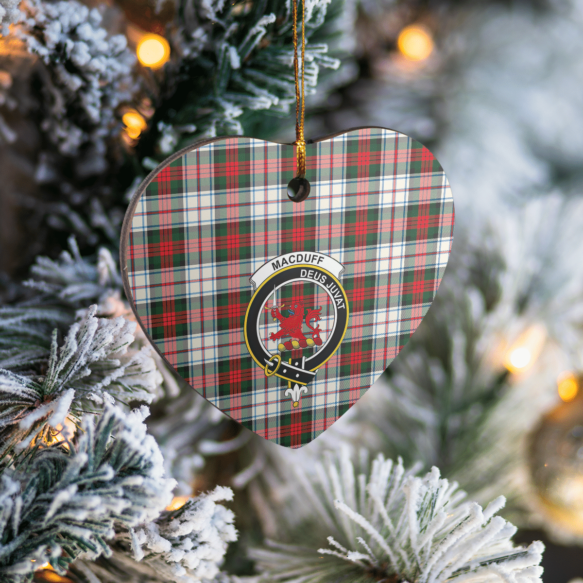 Clan MacDuff Dress Modern Tartan Crest Heart Ceramic Ornament XZ45 MacDuff Dress Modern Tartan Tartan Christmas   