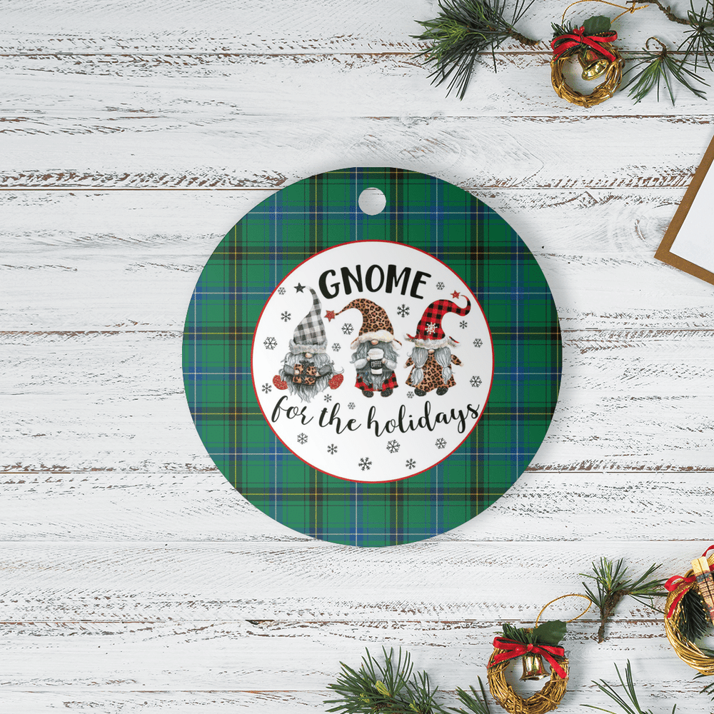 Clan Henderson Ancient Tartan Tartan Crest Gnome Round Ceramic Ornament HU52 Henderson Ancient Tartan Tartan Christmas   