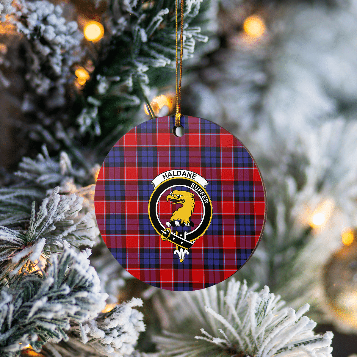 Clan Haldane 1 Tartan Crest Round Ceramic Ornament GH63 Haldane 1 Tartan Tartan Christmas   
