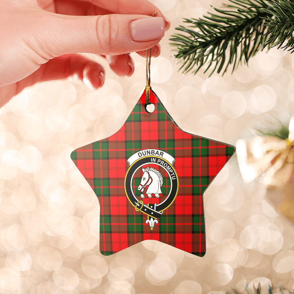 Clan Dunbar Modern Tartan Crest Star Ceramic Ornament MT45 Dunbar Modern Tartan Tartan Christmas   