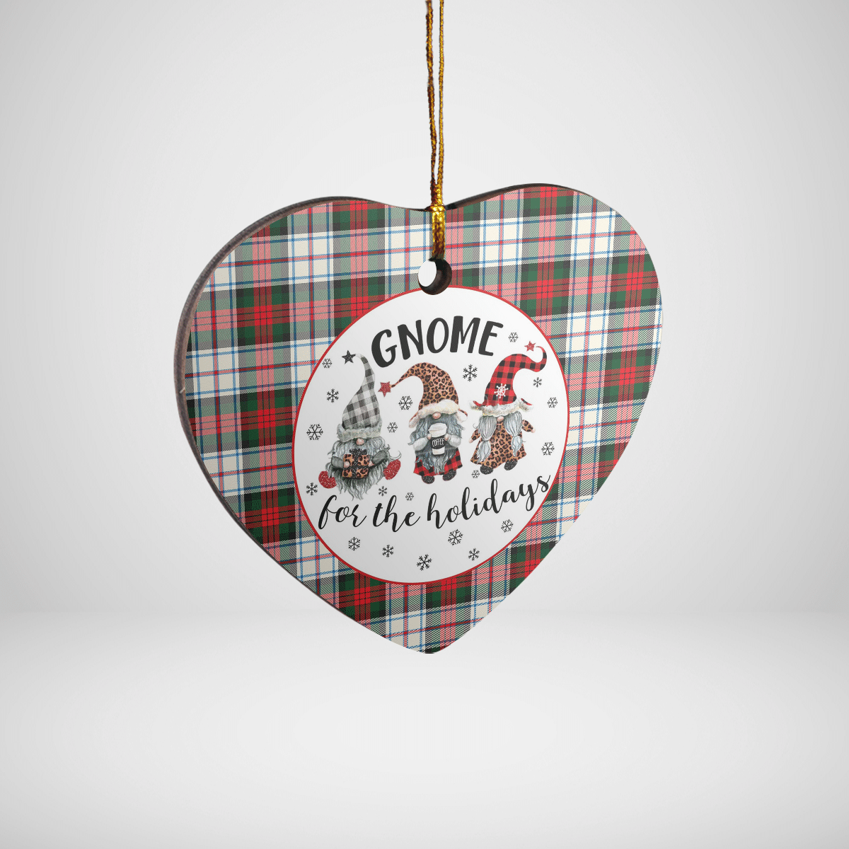 Clan MacDuff Dress Modern Tartan Tartan Crest Gnome Heart Ceramic Ornament RW10 MacDuff Dress Modern Tartan Tartan Christmas   