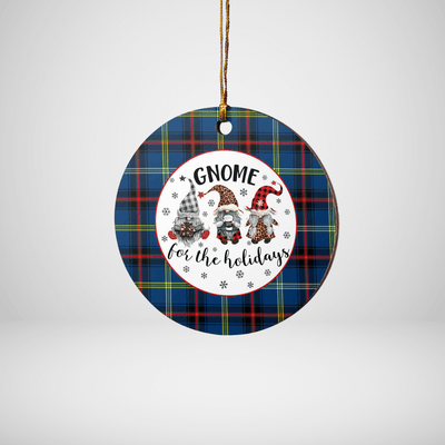 Clan Grewar Tartan Tartan Crest Gnome Round Ceramic Ornament