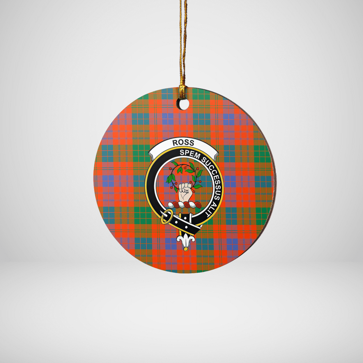 Clan Ross Ancient Tartan Crest Round Ceramic Ornament ER57 Ross Ancient Tartan Tartan Christmas   