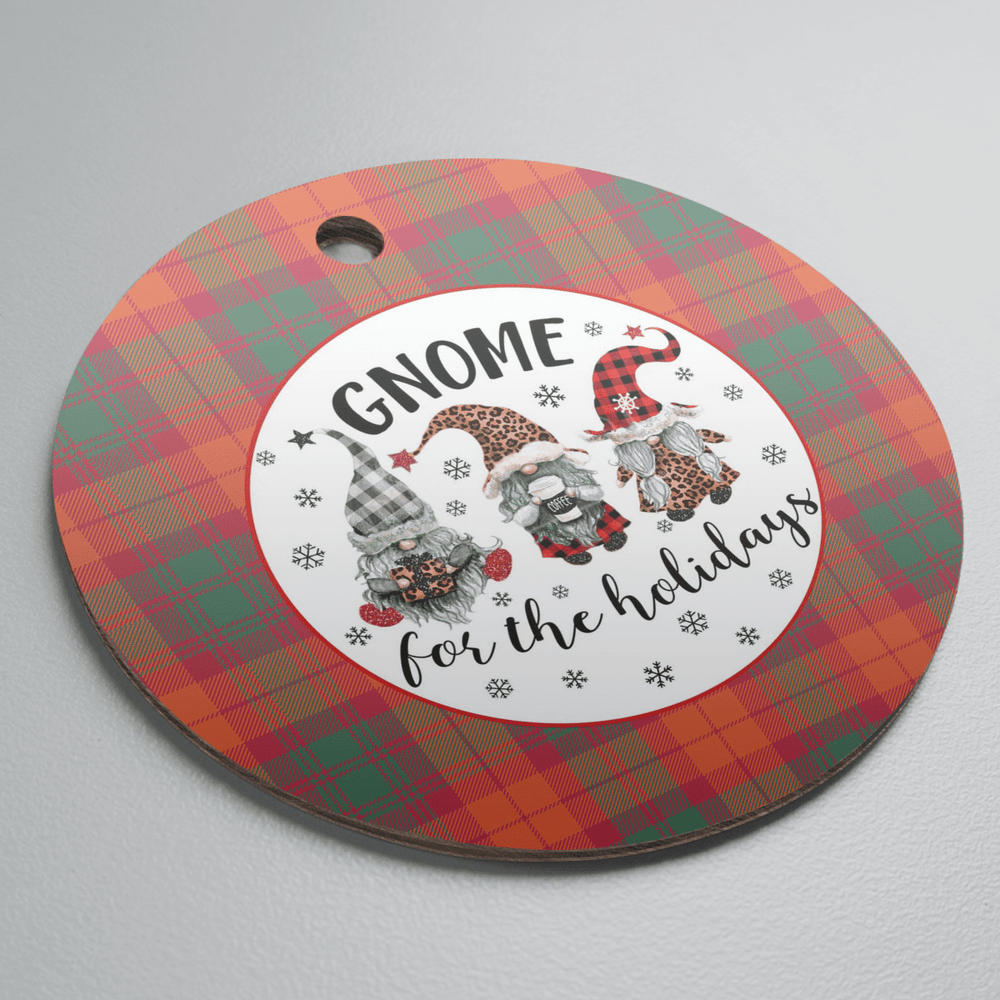 Clan MacNab Ancient Tartan Tartan Crest Gnome Round Ceramic Ornament KB90 MacNab Ancient Tartan Tartan Christmas   