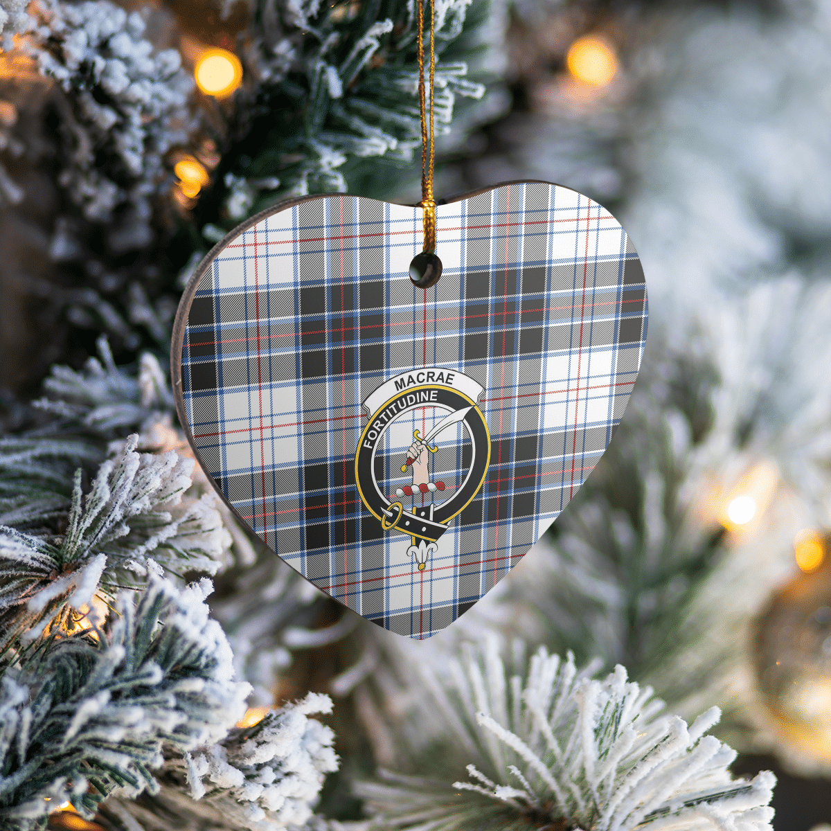 Clan MacRae Dress Modern Tartan Crest Heart Ceramic Ornament WI12 MacRae Dress Modern Tartan Tartan Christmas   