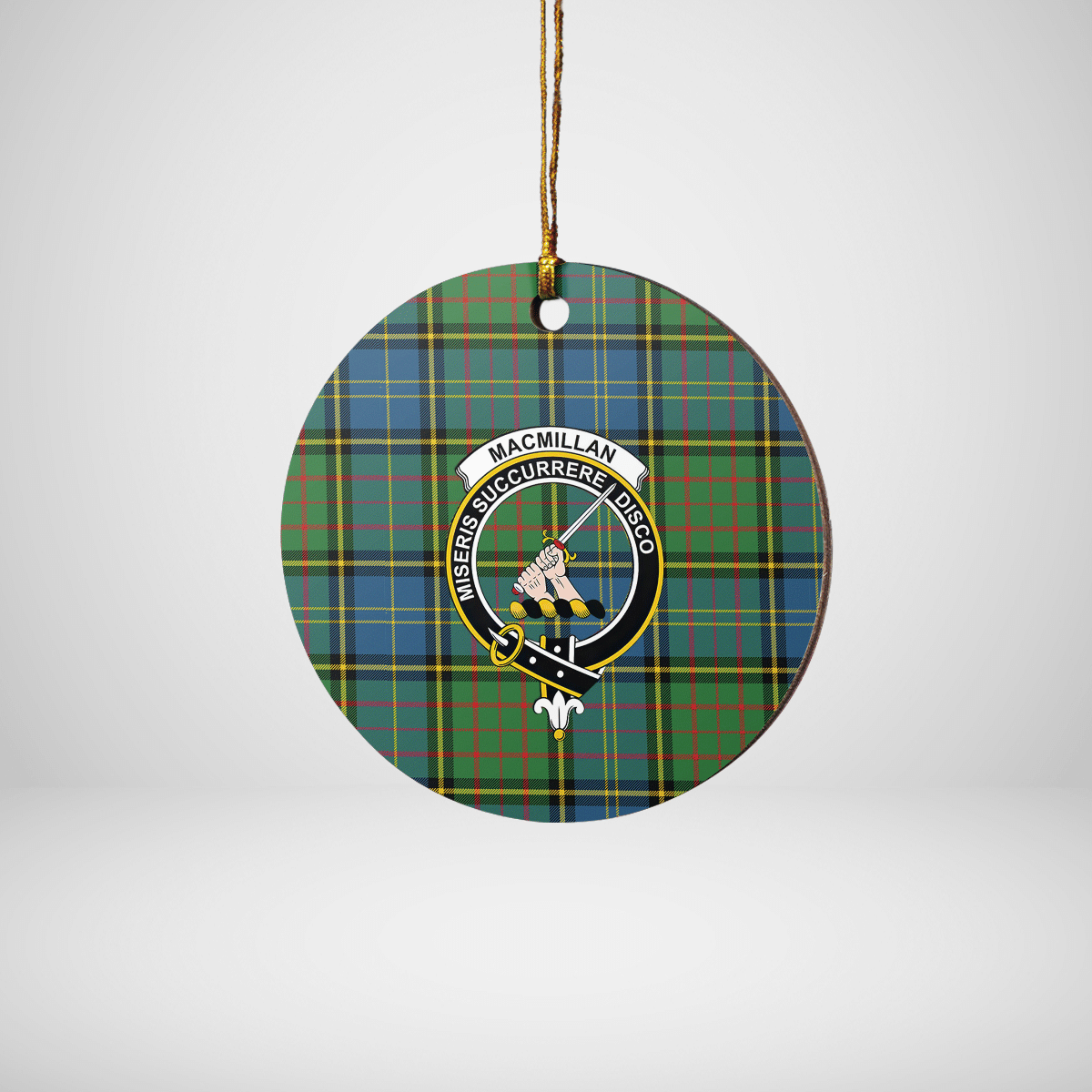 Clan MacMillan Hunting Ancient Tartan Crest Round Ceramic Ornament WH89 MacMillan Hunting Ancient Tartan Tartan Christmas   