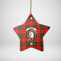 Clan Dunbar Modern Tartan Crest Star Ceramic Ornament MT45 Dunbar Modern Tartan Tartan Christmas   