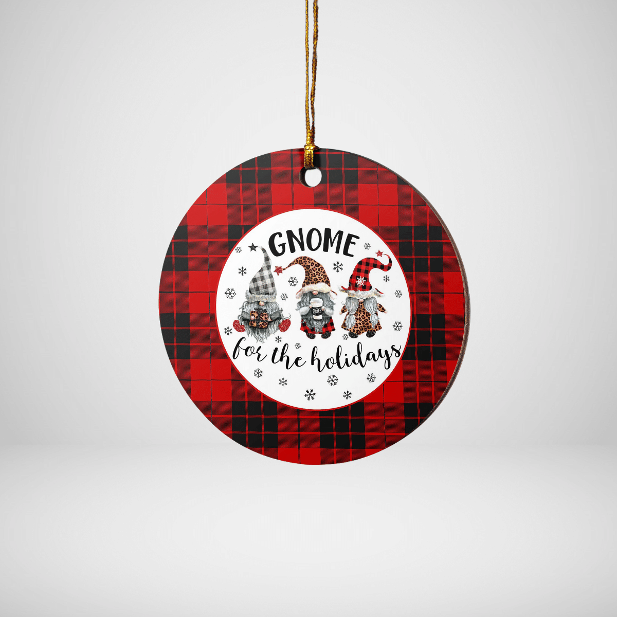 Clan MacLeod of Raasay Tartan Tartan Crest Gnome Round Ceramic Ornament RW70 MacLeod of Raasay Tartan Tartan Christmas   