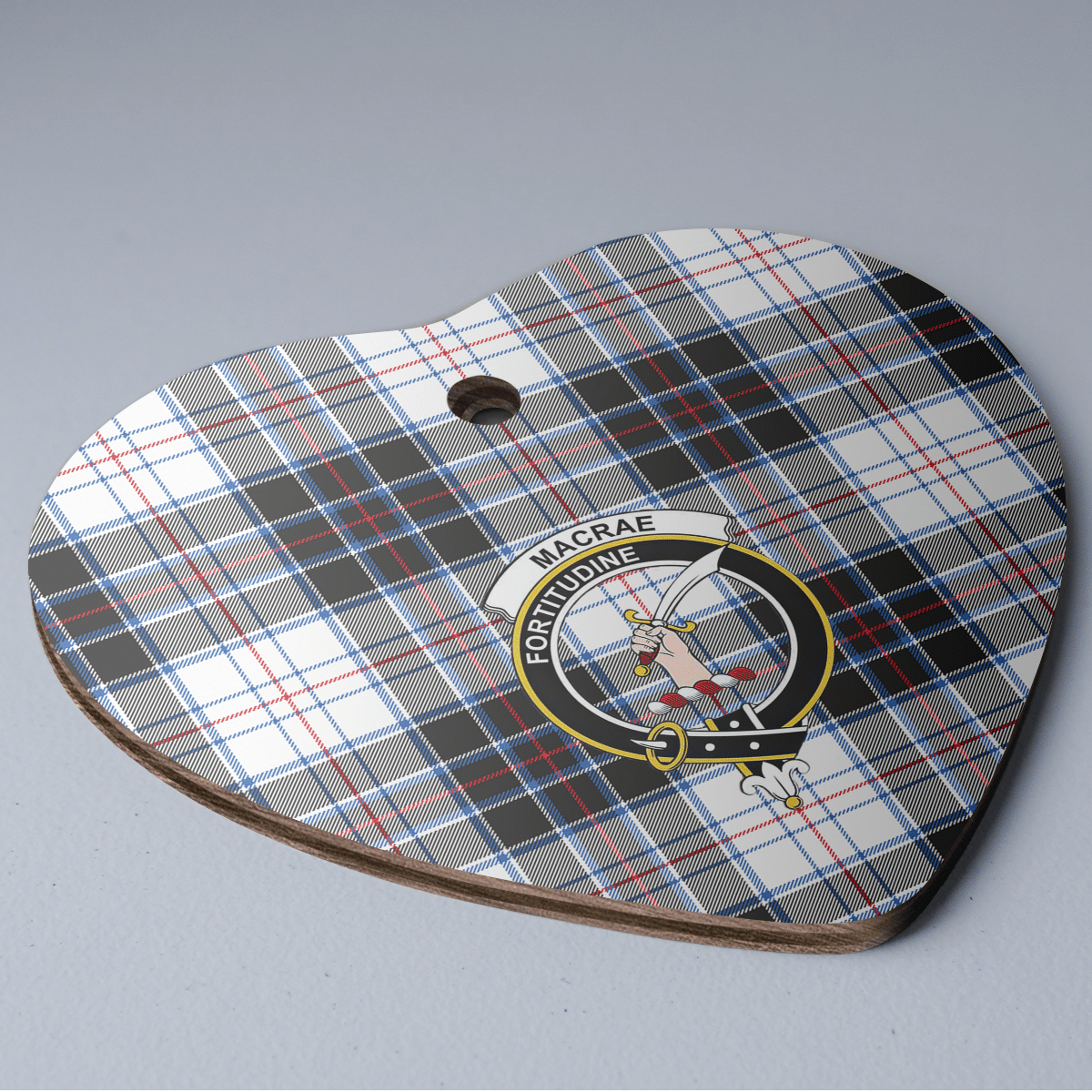 Clan MacRae Dress Modern Tartan Crest Heart Ceramic Ornament WI12 MacRae Dress Modern Tartan Tartan Christmas   