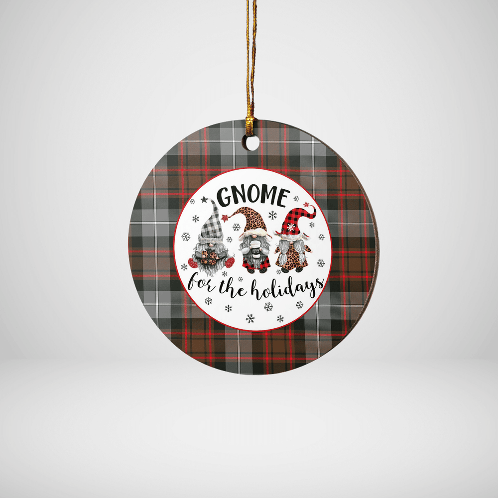 Clan MacRae Hunting Weathered Tartan Tartan Crest Gnome Round Ceramic Ornament DA92 MacRae Hunting Weathered Tartan Tartan Christmas   