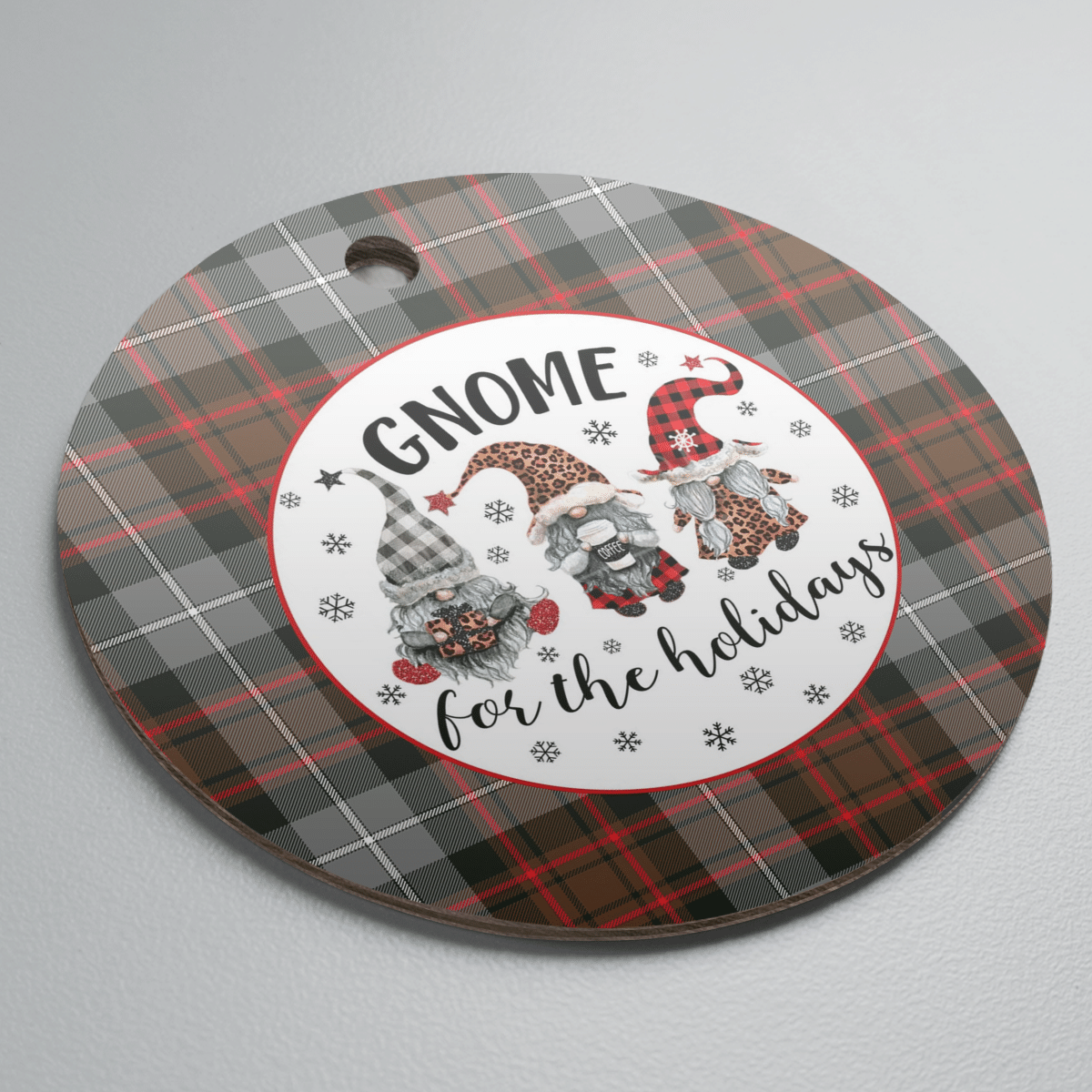 Clan MacRae Hunting Weathered Tartan Tartan Crest Gnome Round Ceramic Ornament DA92 MacRae Hunting Weathered Tartan Tartan Christmas   