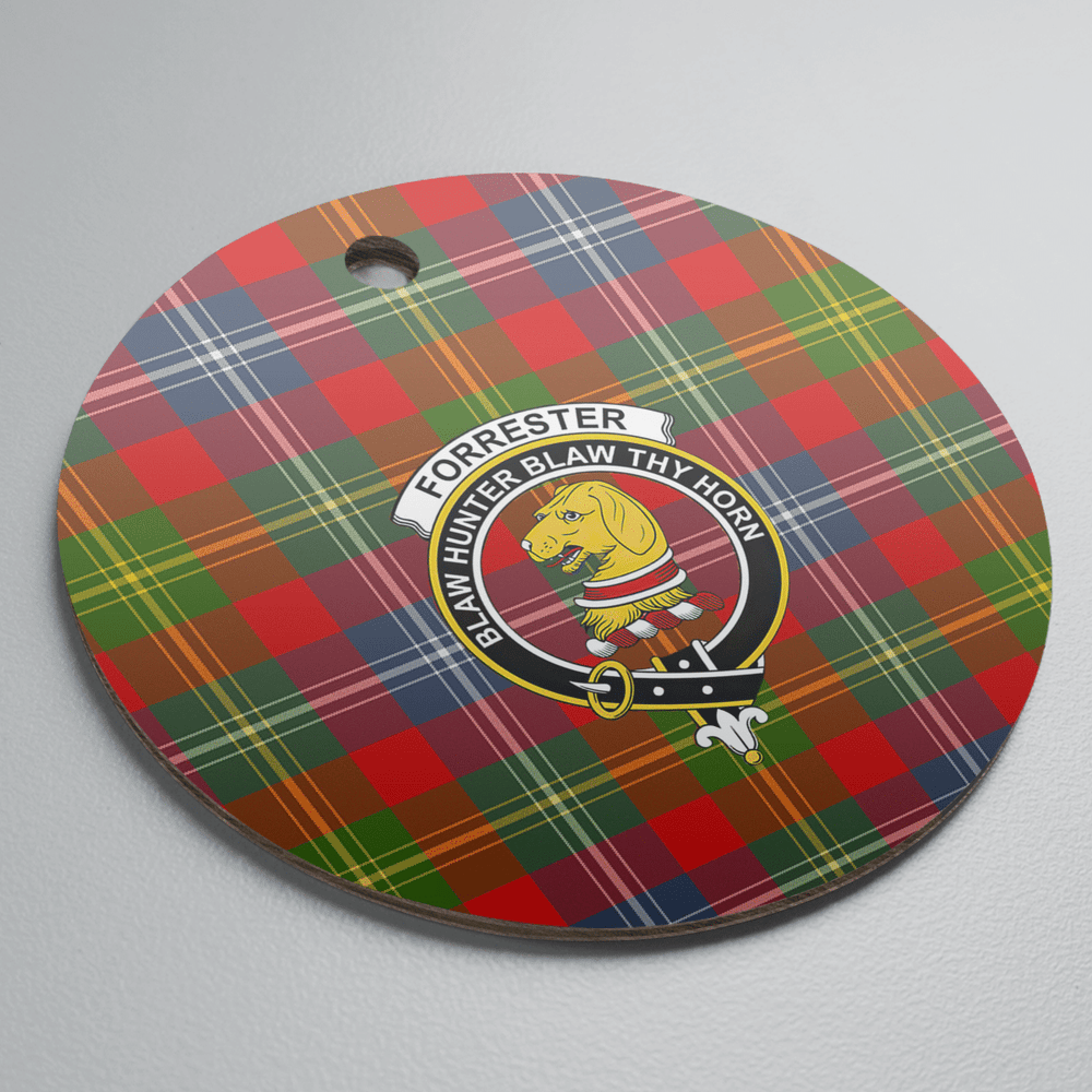 Clan Forrester Tartan Crest Round Ceramic Ornament OM85 Forrester Tartan Tartan Christmas   