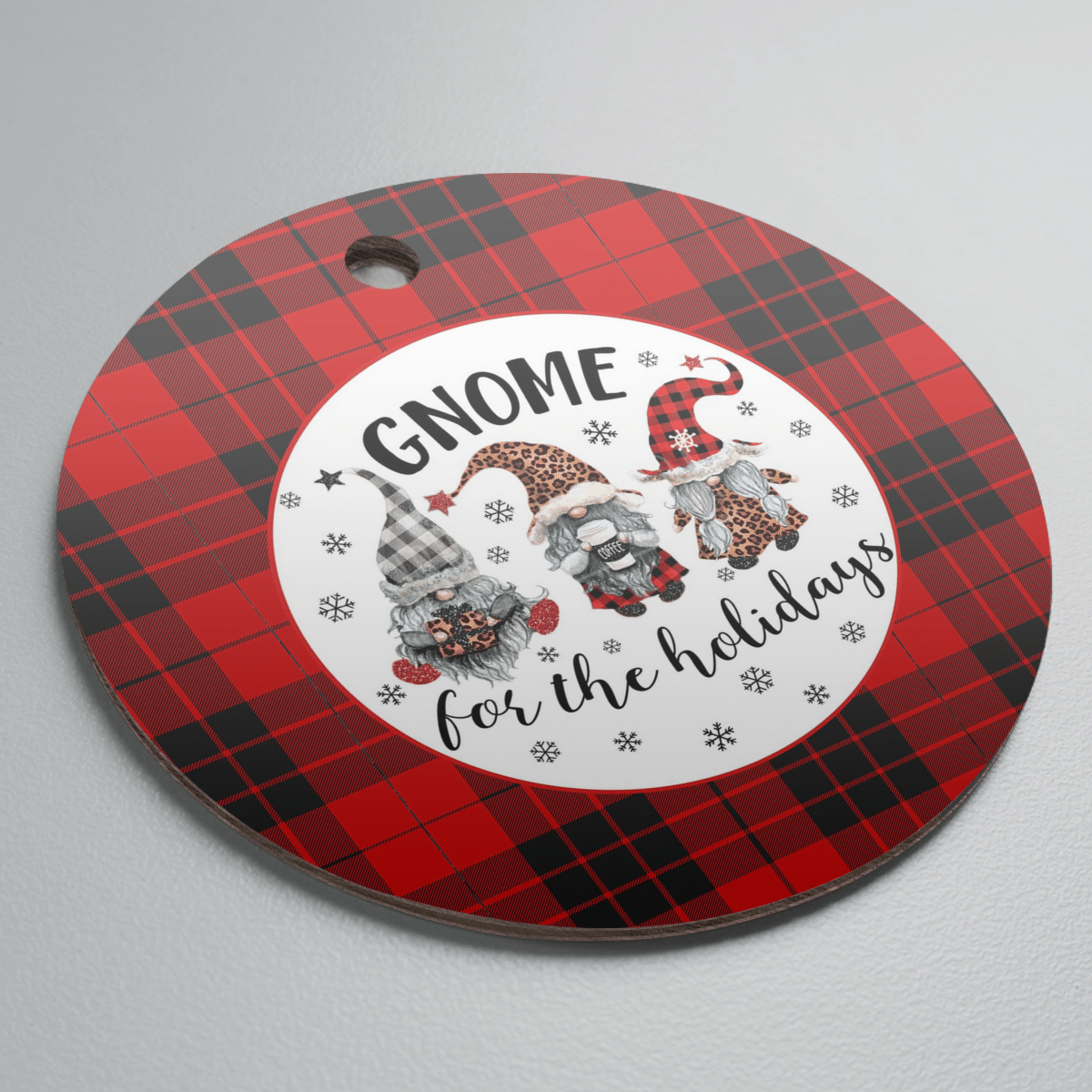 Clan MacLeod of Raasay Tartan Tartan Crest Gnome Round Ceramic Ornament RW70 MacLeod of Raasay Tartan Tartan Christmas   